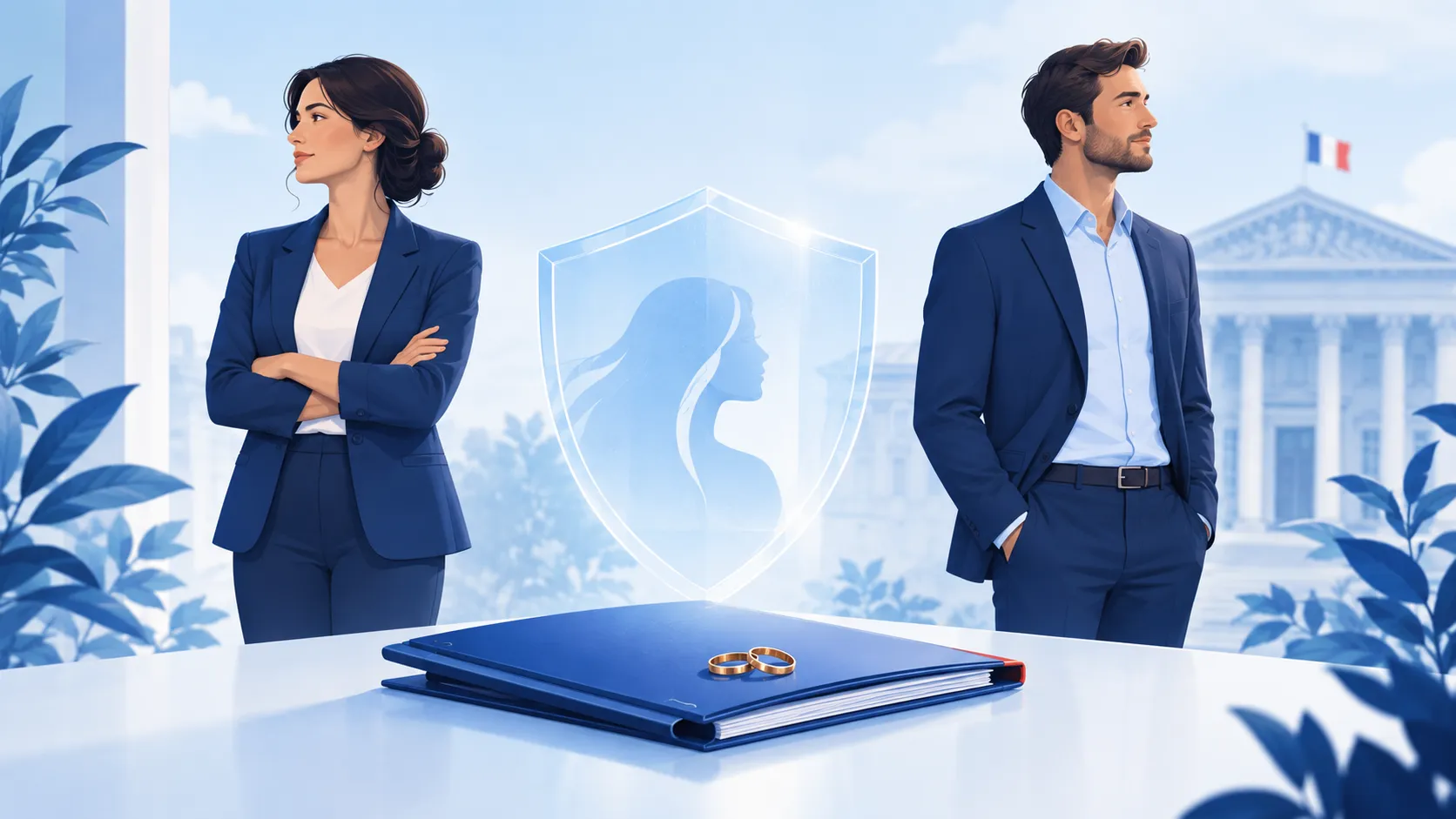Illustration de la séparation d’un couple et de la protection de l’autonomie personnelle.